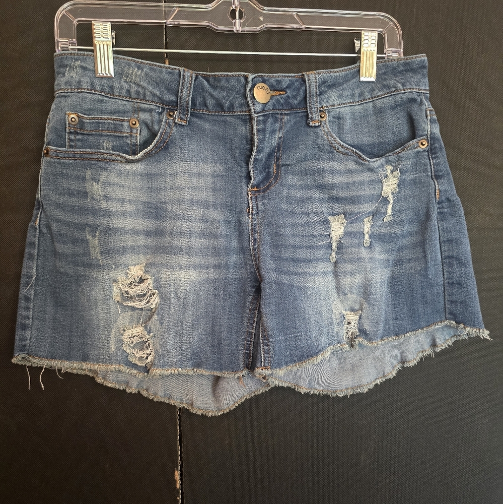 Rue21 size 7/8 denim distressed and ripped shorts
